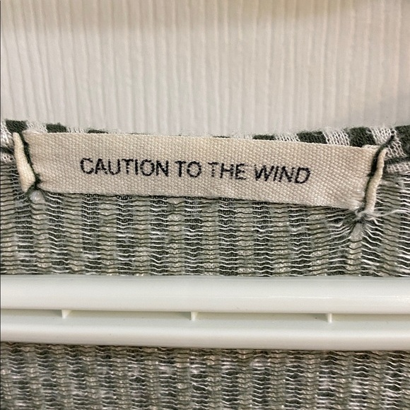 Caution To The Wind Jumpsuit Women Large Grey Stripe Sleeveless Romper Tie Front - Picture 3 of 7